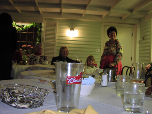 Gele, Mom, Robin, Nancy watch hecklers